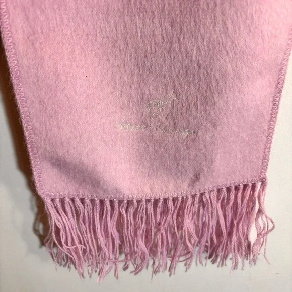 ALPACA CAMARGO Scarf Soft Pink Alpaca Wool Fringed 66” Long 9” Wide 4” Fringe - Picture 4 of 7